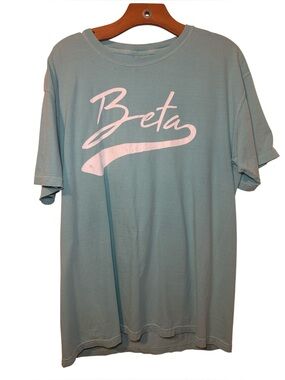 Comfort Colors Beta Theta Pi Fraternity Script Graphic Tshirt Size Large EUC